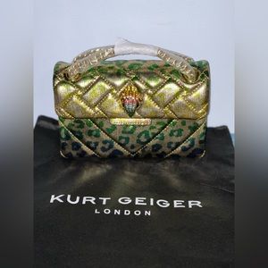 Kurt Geiger London Mini Kensington Metallic Animal Printed Leather Crossbody Bag